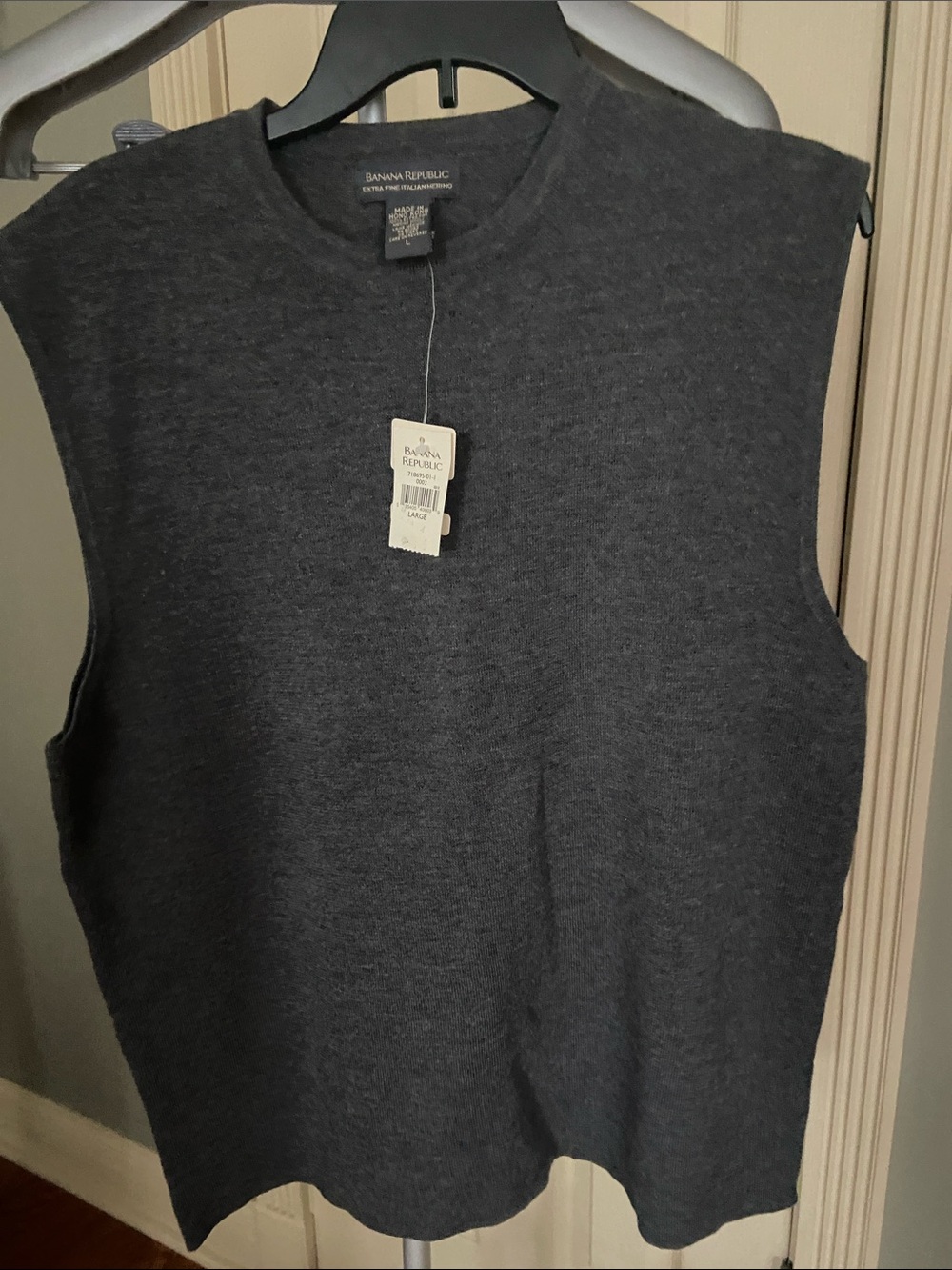 Banana Republic Men's Charcoal Merino Wool Vest Size Large